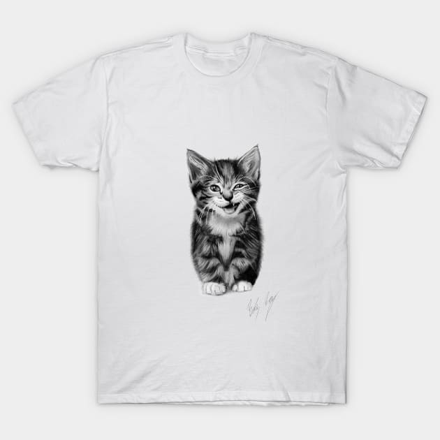 Kitten Rawr Drawing T-Shirt by artofbagci